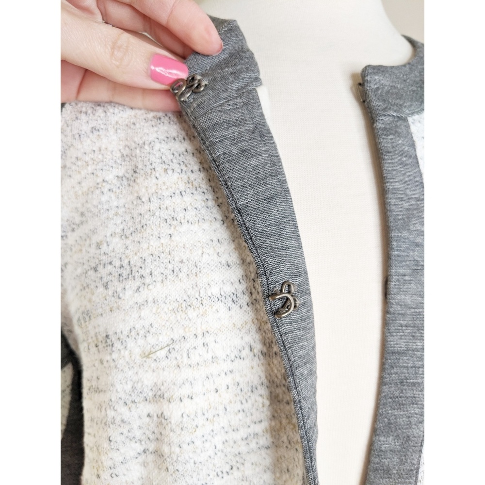 NWT Cabi Gray Color Block Cropped Motto Jacket - Picture 5 of 8